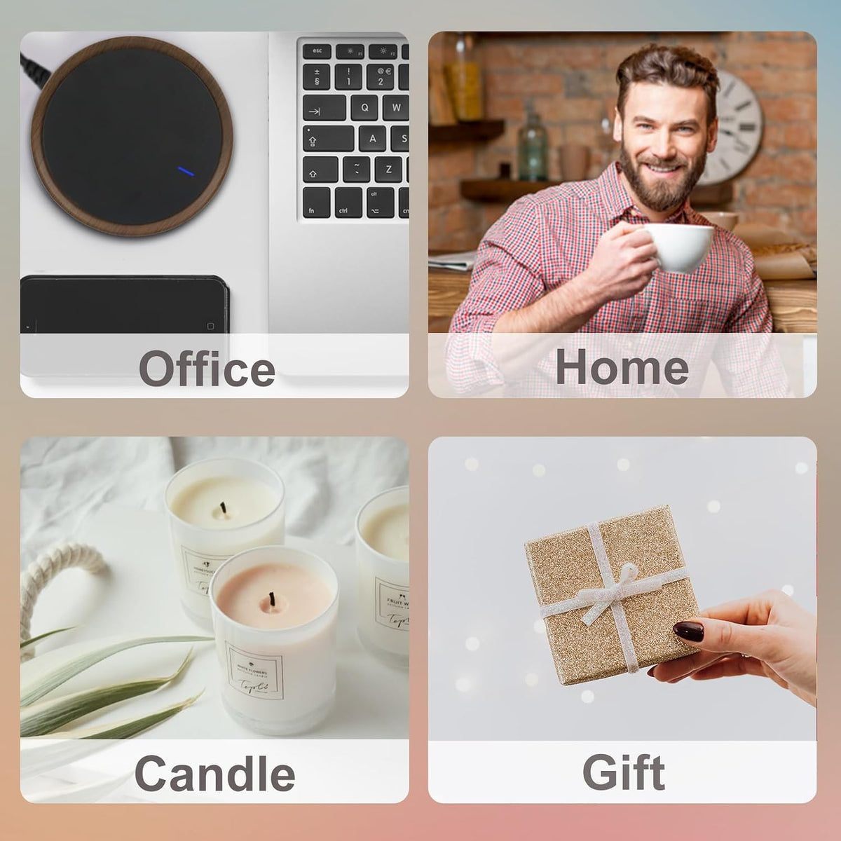 Candle & Coffee Warmer for Desk - Auto Shut Off