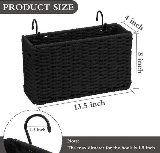 Cotton Rope Woven Bedside Caddy for Dorm Bed, Foldable Bedside Shelf Bunk Bed Accessories, College Dorm Room Essentials Hanging Organizers Storage Basket, Room Decor Magazine File Holder (White)