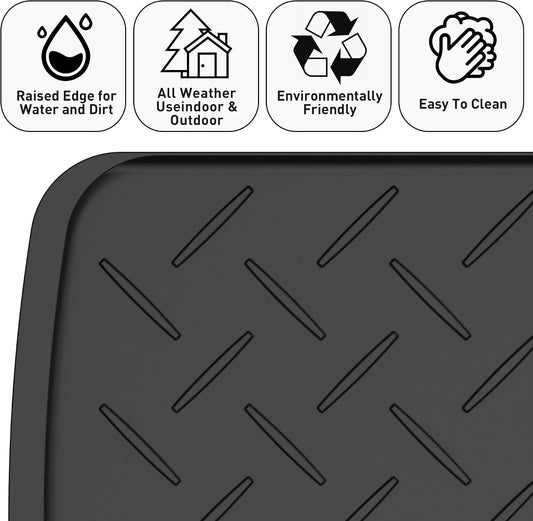 Boot Trays Heavy Duty Rubber Mat with Lip, Waterproof Shoe Mat Tray for Entryway Shoe Tray Multi-Purpose for Indoor or Outdoor 27.56 x 15.75inch