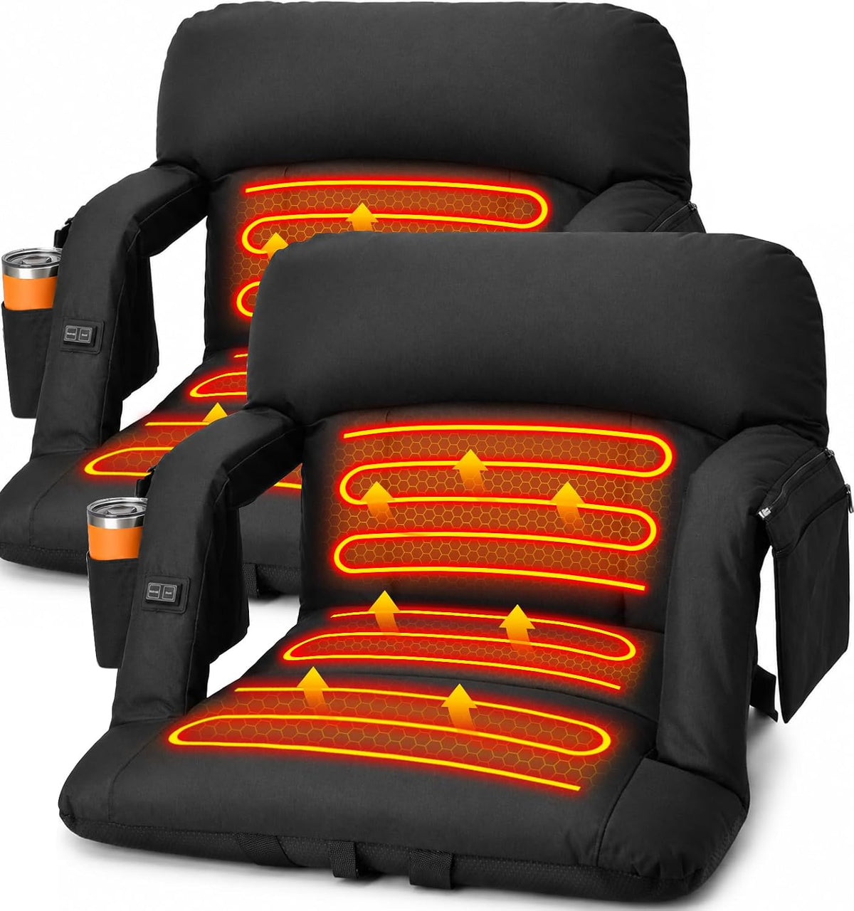 Suteck Heated Stadium Seats with Back Support 1 Pack, 25" Wide Sofa Style