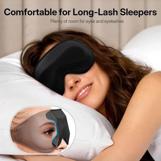 LitBear Sleep Mask for Lash Extension, Blackout Sleeping Mask for Women Men