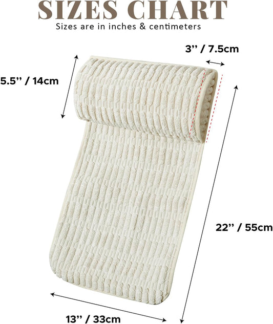 Headrest and Support Pillow,Recliner Pillow for Neck, Head, or Foot for Office or Massage Chairs, Neck Pain Relief and Cervical Support. Nonslip, Zipped Cover.(Cream, 5.5" Wx13 Lx3 H)
