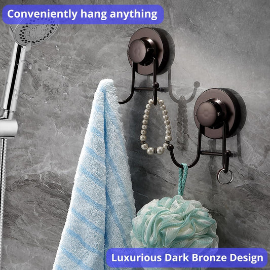 HOME SO Suction Cup Hooks for Shower & Bathroom Towel Holder 1-Pack Chrome | Waterproof Rustproof Multipurpose Organizer Hook for Hanging Loofah Robe Coat Bath Accessories on Tile Glass Door Mirror