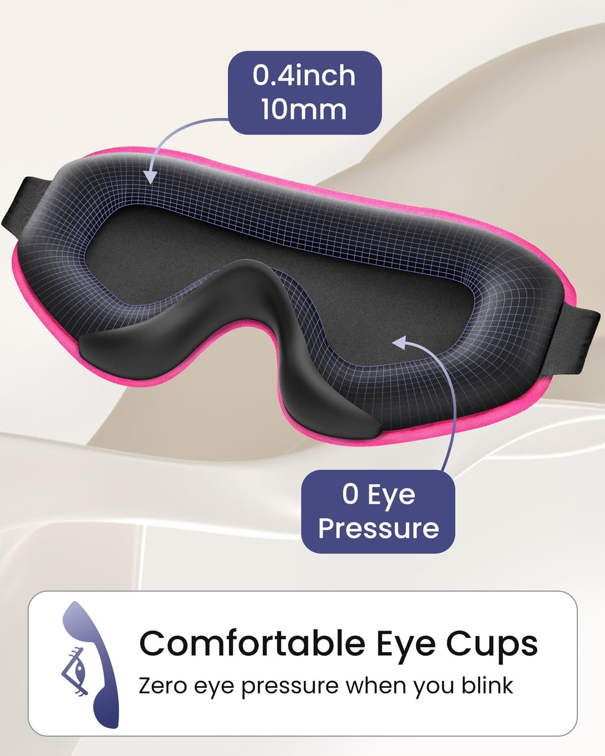 WAOAW Sleep Mask for Men Women: Blackout Eye Masks for Sleep - 3D Breathable Soft Comfortable Eye Mask for Travel - Adjustable Light Blocking Night Masks for Sleeping