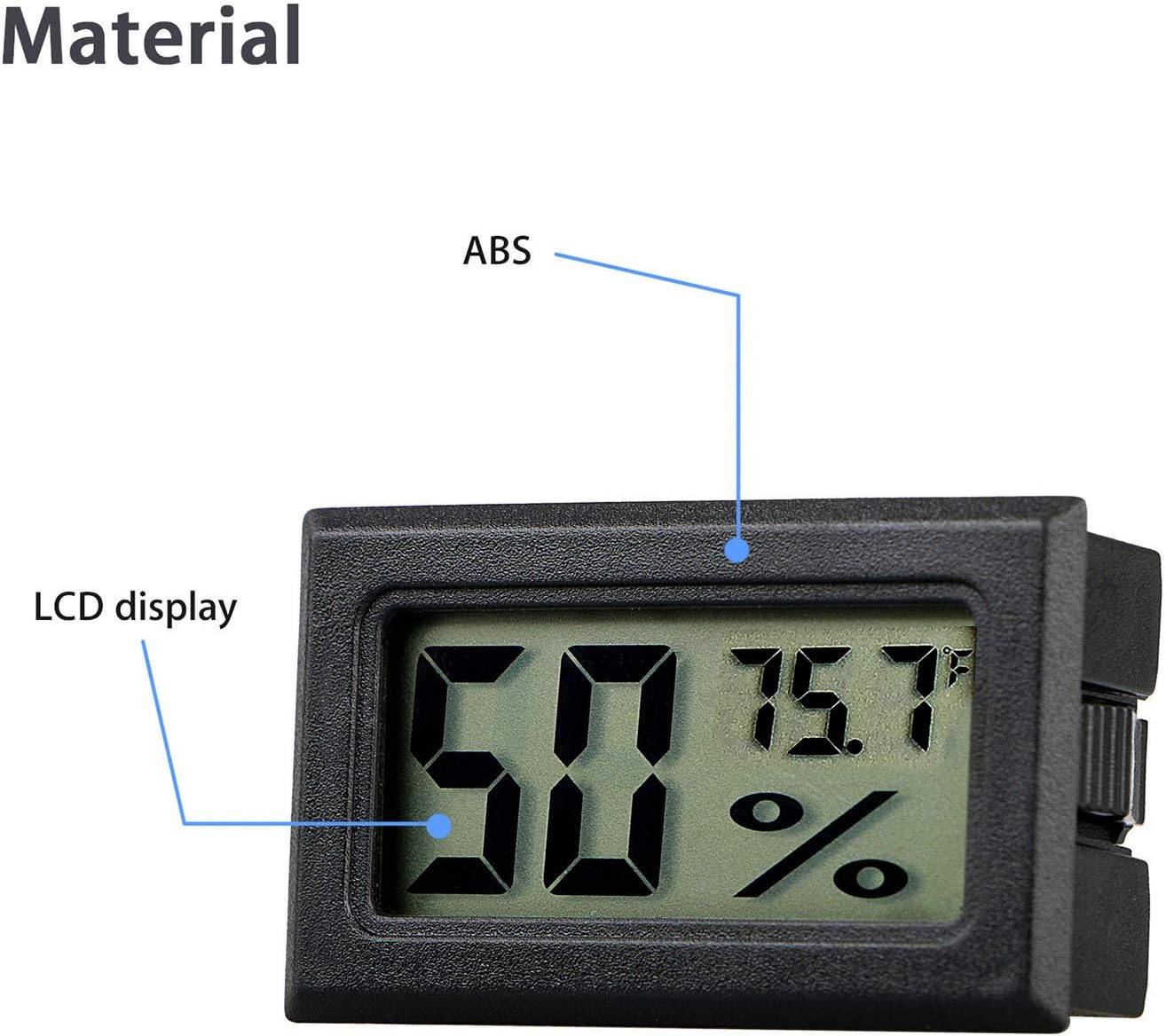 4-Pack Mini Indoor Temperature Humidity Meters Digital Gauge | Thermometer Hygrometer Fahrenheit (℉) Display for Reptile Tank,Jars,Guitar Case,Greenhouse, Garden, Cellar, Fridge, Closet