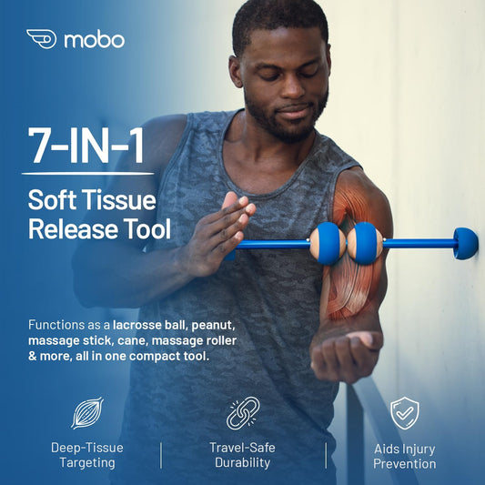 MOBO Deep Tissue Muscle Roller Stick for Back, Leg Recovery Massage Roller | One tool replaces a foam roller, massage ball & handheld massager for calves, quads, back & shoulders