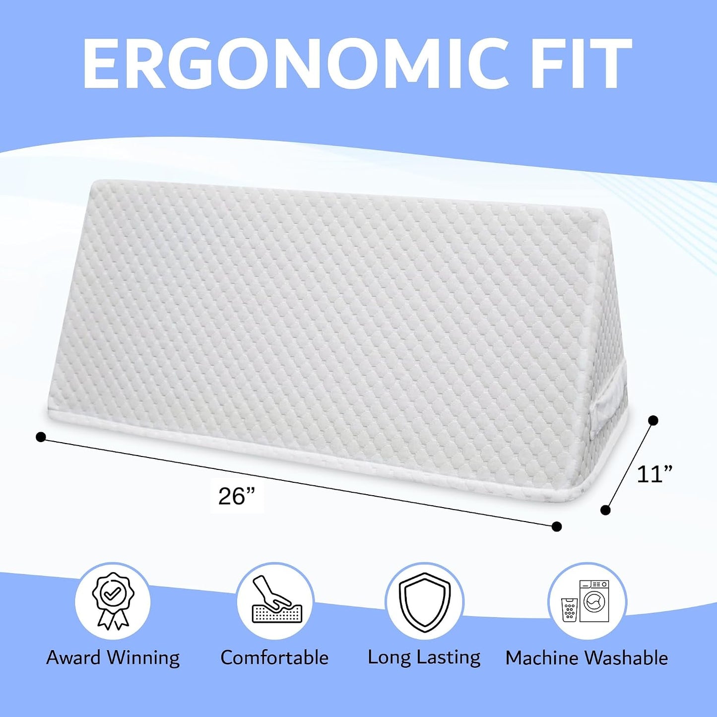 Foot Pillow Half Moon - Bolster Knee Pillow Ultimate Comfort Leg Elevator for Sleep, Blanket Elevation Wedge Pillow, Pain and Ankle Support, Ideal for Back, Leg, Hip Pain