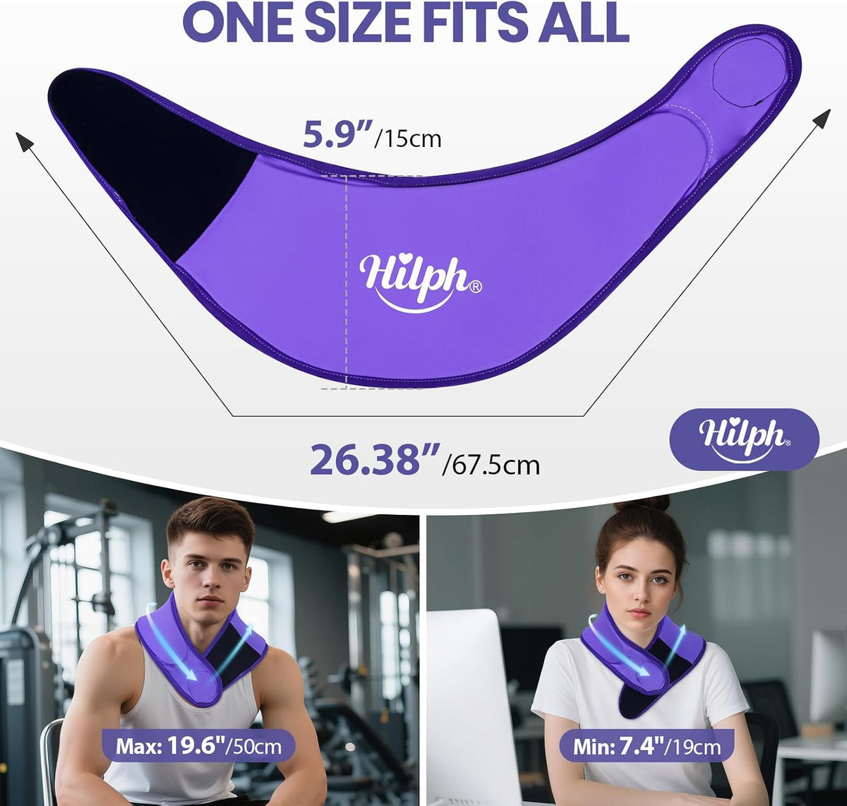 Hilph Neck Ice Pack Wrap Gel, Soft Gel Ice Pack for Cervical Neck Pain