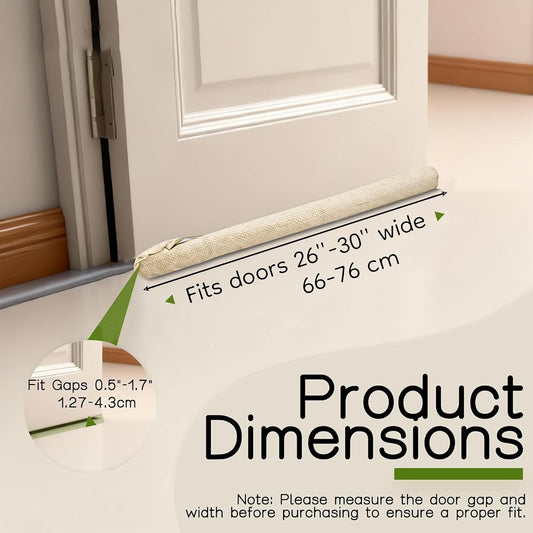 Under Door Draft Stopper, Draft Stopper for Bottom of Door, Adjustable 30-36 Inch Door Draft Blocker, Under Door Gap Filler, Easy Install Door Seal, Helps Reduce Drafts, Noise and Heat Loss Black