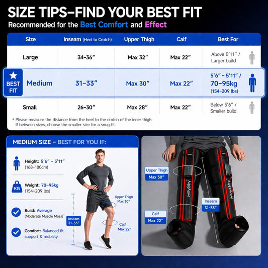 Air Compression Leg Recovery Boots, Cordless, 5 Levels, Large | Ideal for Athletes, Runners, Seniors and Daily Users Seeking Convenient Post-Workout and Leg Relaxation FSA Eligible HSA