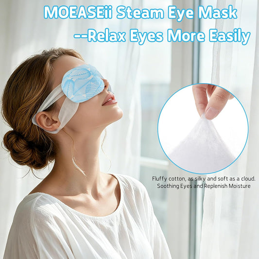 Steam Eye Mask for Dry Eyes, Heated Eye Mask Self Heating Warm Compress for Eyes, Disposable Steam Mask for Sleep, Spa, Travel Must Have for Rest, Relaxation Gifts, Unscented, 20Packs