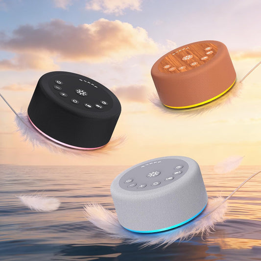 Sound Machine Night Light White Noise Brown Noise Machine 30 Non Looping Sounds 12 Lights 5 Timers 36 Adjustable Volume Memory Function Sleep Sounds Machine for Baby Kids Adult & Home Office Travel