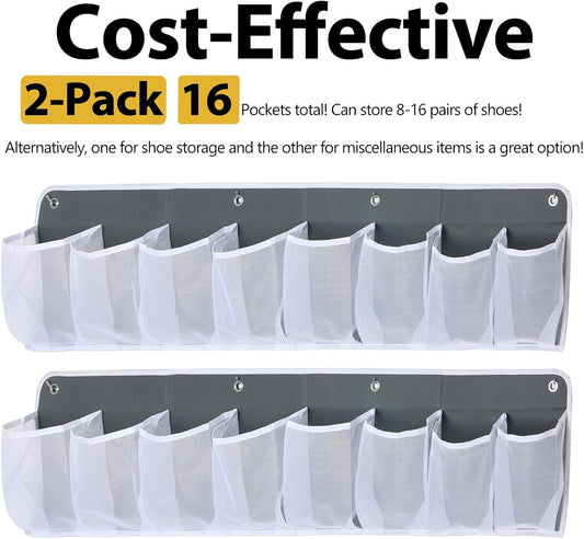 RV Shoe Storage for Bedside - 16 Extra Large Pocket Entryway Shoes Rack