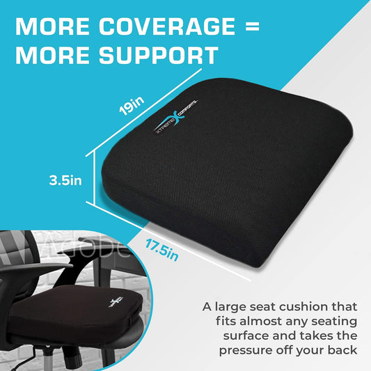 Xtreme Comforts Seat Cushion, Tailbone Relaxer - Coccyx Cushion for Tailbone Pain Desk, Wheelchair & Car Use - Back Support Pillow for Chair