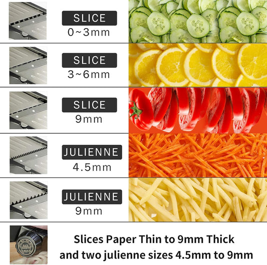 VEKAYA Mandoline Slicer for Kicthen, Vegetable Slicer | Stainless Steel Mandoline Slicer, Mandolin, Mandoline, Potato, Veggie and Onion Slicer