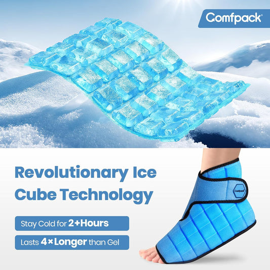 Comfpack Ankle Foot Ice Pack Wrap,2 Hours Cold for Plantar Fasciitis Relief