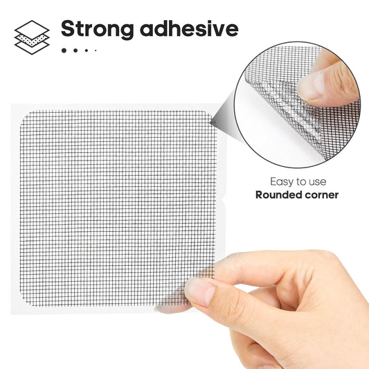 Secopad 14 Sheets Screen Patch Tape, Window Screen Repair Kit, Black | 3 Sizes, Quick Repair, Strong Adhesive, Easy to Use, For Mesh Window & Door, Cuttable Fiberglass, No Tools Needed