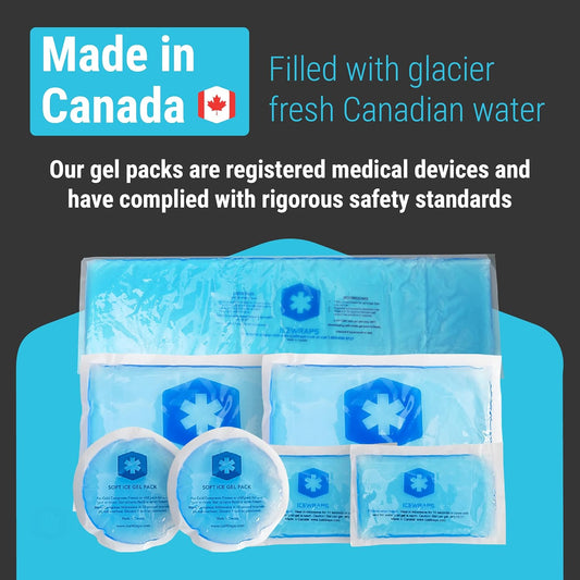 ICEWRAPS Reusable Ice Packs Compact in 4 Sizes, Soft Cooling Pack 7 Pack