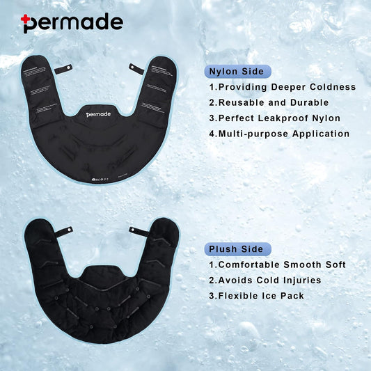 Ice Pack for Neck and Shoulders, Neck Ice Pack Wrap Around Neck Tight Soft, Rotator Cuff Pain Relief Reusable Large Gel Cold Therapy Pack, Cold Compress for Neck Pain Shoulder Surgery