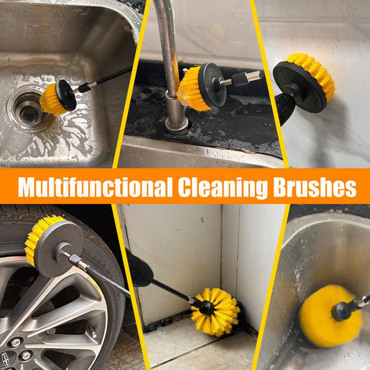 30Pcs Drill Brush Attachment Set,Drill Scrubber Brush Kit Include Scrub Pads, Sponge, Extend Attachment, Drill Cleaning Brush Attachment Set for Bathroom, Tub, Tile, Corner, Floor, Grout, Boat