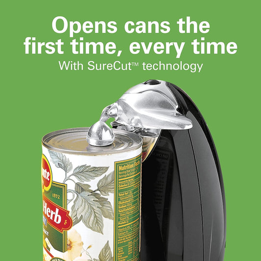 Hamilton Beach Classic Chrome Electric Can Opener with Automatic Shutoff | Patented SureCut Technology Easily Aligns Can | Knife Sharpener | Cord Storage | Extra Tall | Red | 76388J