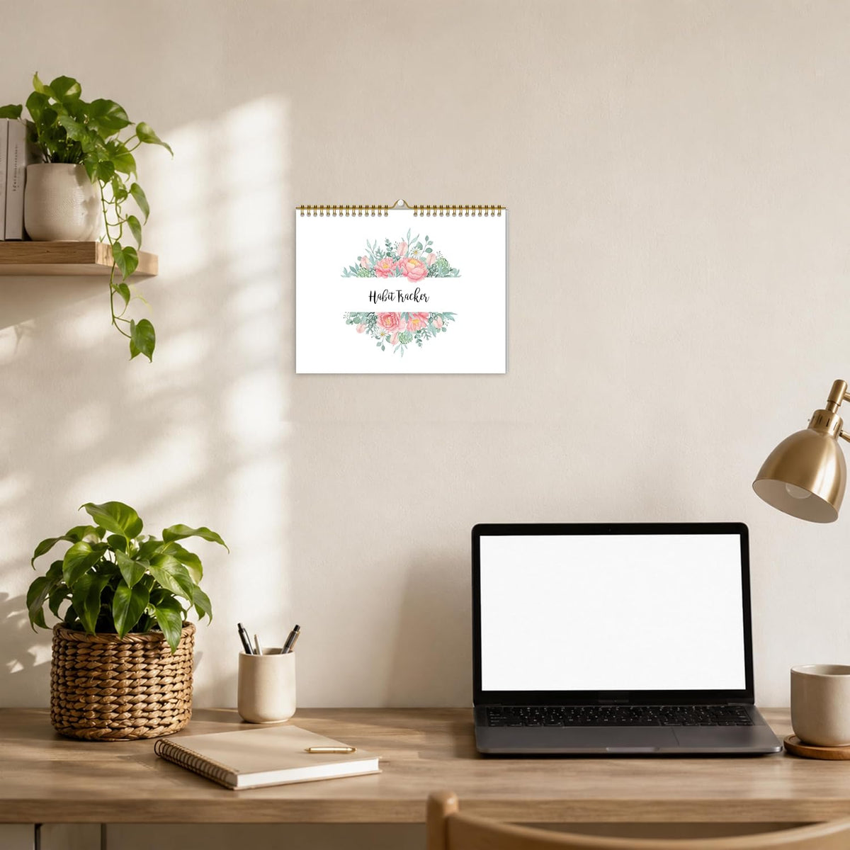 Habit Tracker Calendar Undated for Daily, Weekly & Monthly, 7.5" x 10"