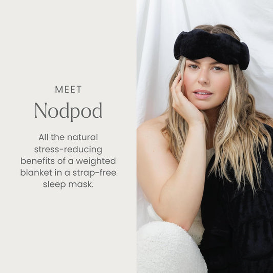 Nodpod Mineralized Silk Gentle Pressure Sleep Mask - Strap-Free, Light-Blocking Design for Sleep, Travel & Relaxation - Weighted Eye Pillow, Machine Washable (Willow)