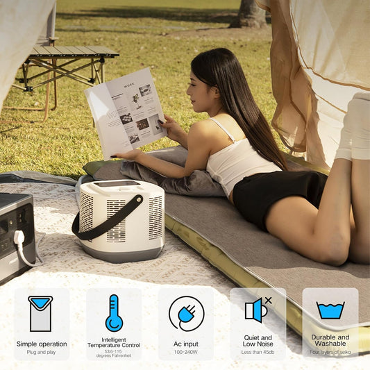Comfort for Beds,Bed Water Cooling System with Portable Cooling Mattress & Heater(54°F-115°F), Quiet Operation,with Blankets Zone Any Size Bed,for Indoor