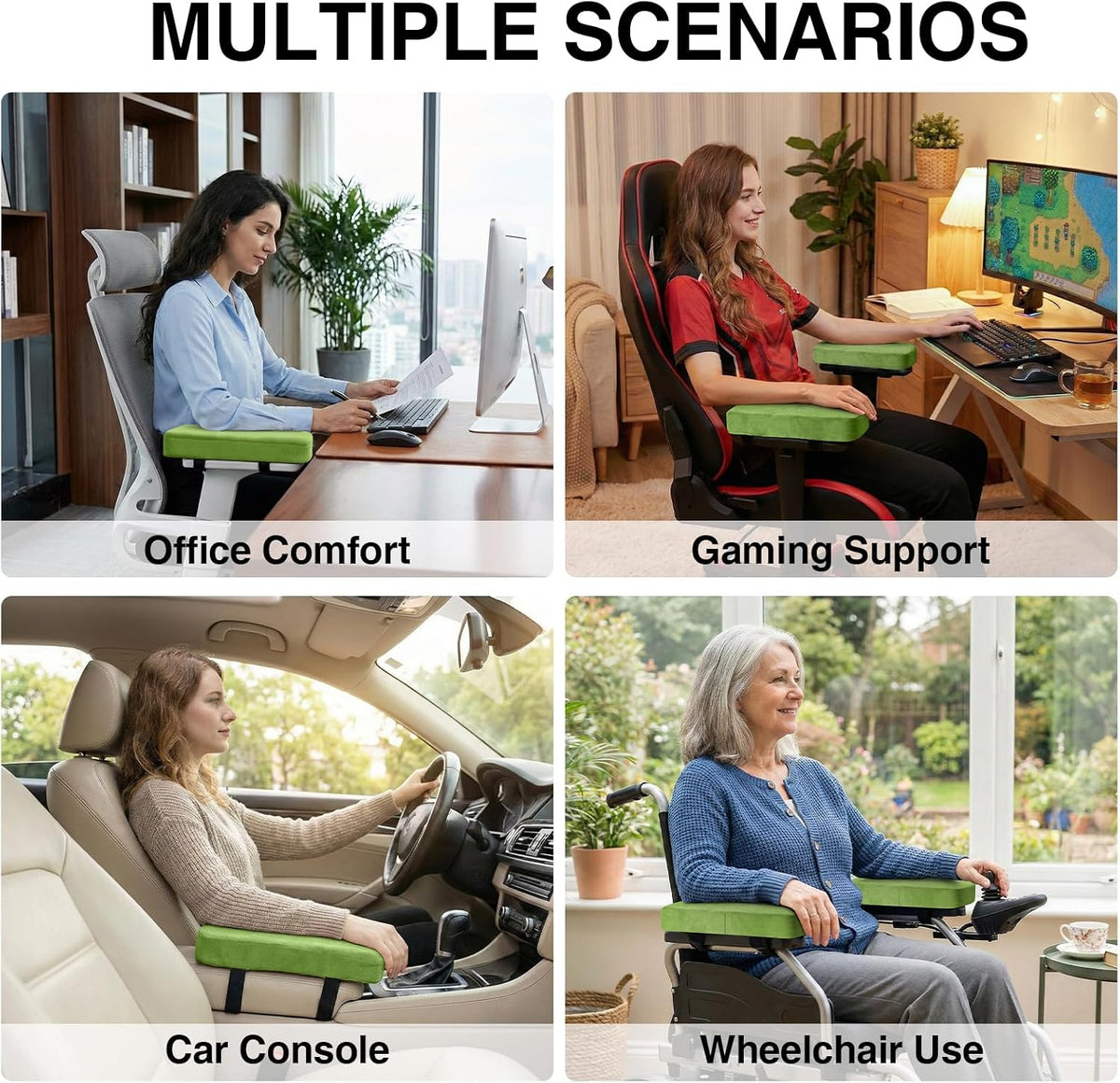 Smiry Memory Foam Office Chair Armrest Pads, Non-Slip Armrest Cushion