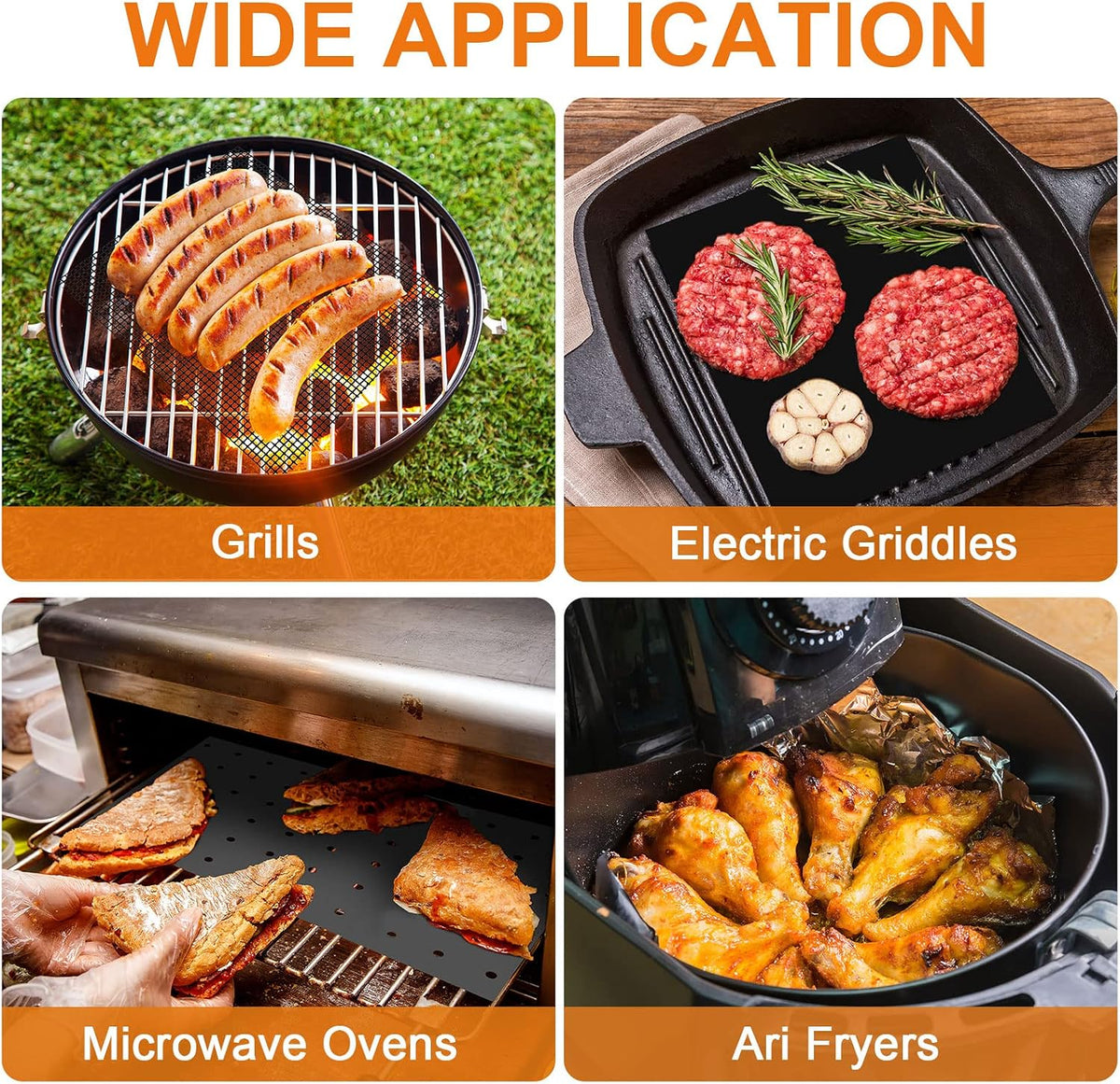 6 Pack Air Fryer Liners Compatible with Cuisinart, 9 x 11 Inch