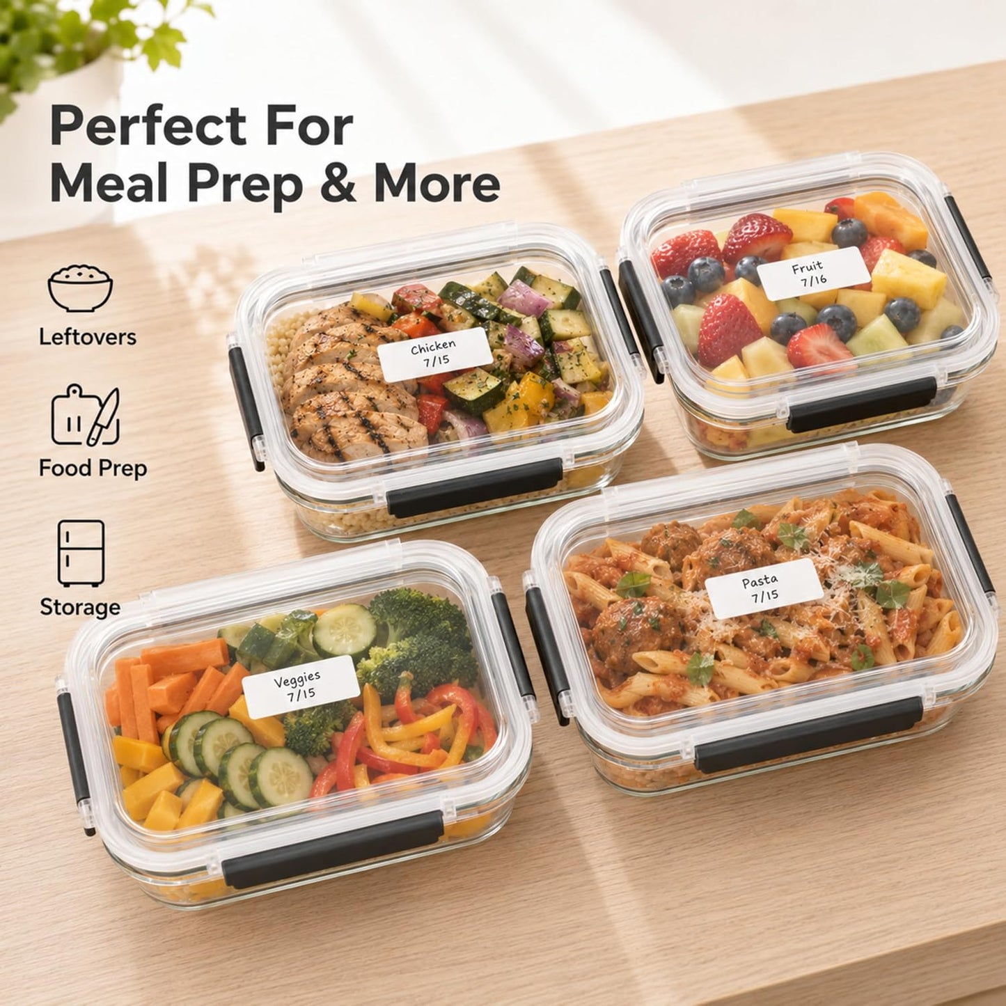 Blank Writable Water Dissolvable Food Labels, 1 x 2, 500/Roll | Food Storage Labels That Wash Away for Meal Prep, Containers, Pantries, Restaurants, Kitchens and Freezers. Made in USA