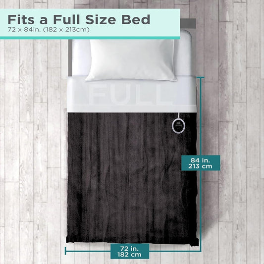 Black+Decker Heated Blanket Electric Throw, Fleece Electric Blanket, Heating Blanket with 4 Heating Levels, 3H Timer, Auto Shutoff, Fast Heating (50x60 inches, Grey)