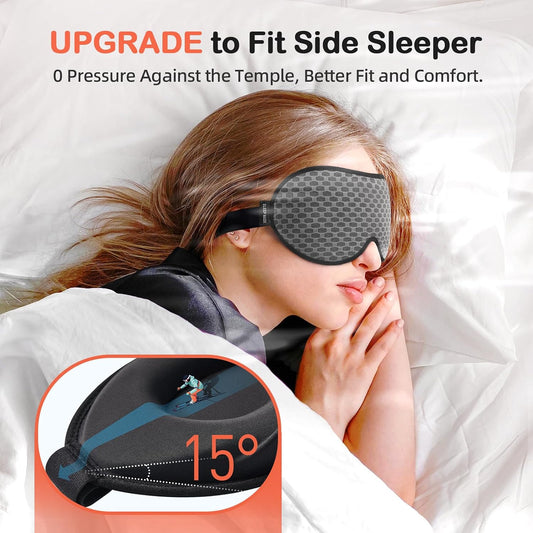 INNELO Sleep Mask for Side Sleeper, 3D Zero-Pressure, 100% Blackout, Nap