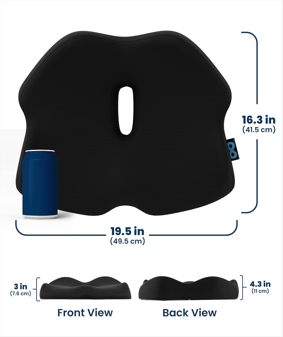 Everlasting Comfort Doctor Recommended Memory Foam Seat Cushion for Office Chairs & Car - Ergonomic Office Desk Accessories - Cushions for Tailbone Pain Relief, Sciatica & Back Support Pillow