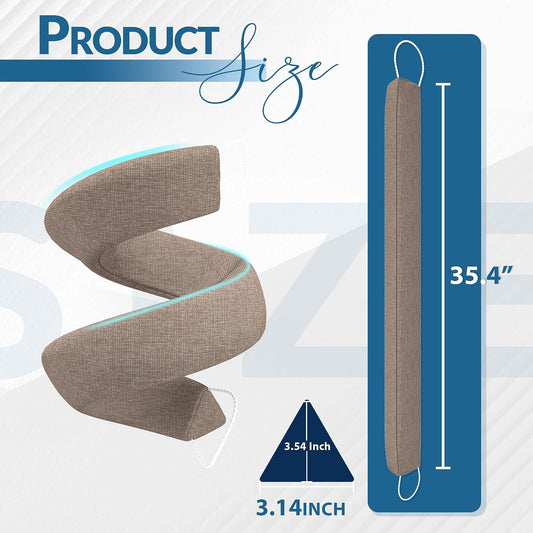 SYIPO Triangle Door Draft Stopper,35.4" Weighted Under Door Draft Blocker Bottom Door Seal Noise & Air,Interior Sound Proof Door Snake Draft Insulation Stopper | Warm in Winter & Cool in Summer,Brown