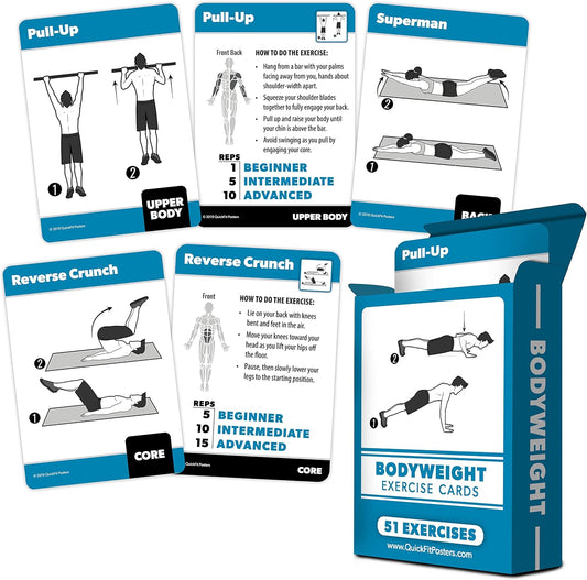 2 Pack - Bodyweight & Yoga Pose Exercise Cards - Fitness Workout Playing Cards