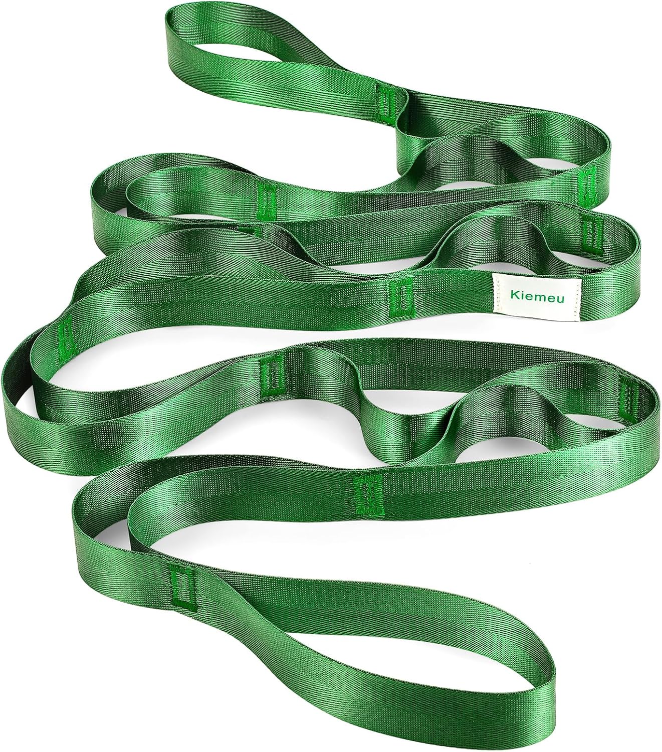 Stretch Strap With Loops For Physical Therapy And Yoga, 8 ft Long | Non-elastic Leg Straps For Knee Rehab, Yoga Straps For Stretching With Loops, 8 ft Long x 1.2 inch Wide