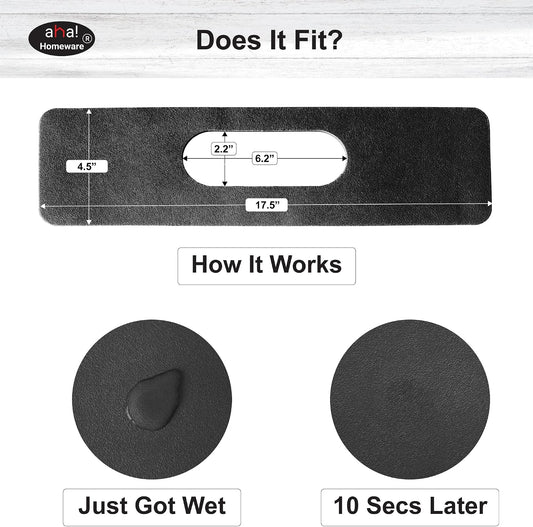 Faucet Mat Bathroom Sink Oval-Hole : AHA HOMEWARE Diatomite Rubber Bathroom Sink Splash Guard Oval Hole 2 Packs (Light Gray)
