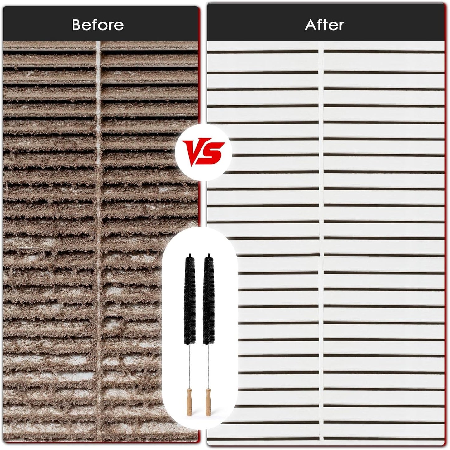 Dryer Vent Cleaner Kit, 2 Pack Dryer Lint Brush, 30 Inch Long Flexible Lint Remover, Refrigerator Coil Cleaning Brush, Home Essentials (Long-Style + Short-Style)