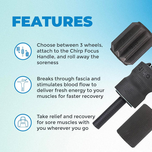 Chirp Focus Muscle Roller Handle for 4" Focus Wheel, 15.5"