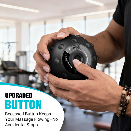 Vibrating Massage Ball with SphereStrap, Hands-Free Back Massager | 4-Speed Electric Deep Tissue Massage Ball with 4000 RPM Vibration for Hard-to-Reach Areas, Shoulders & Legs