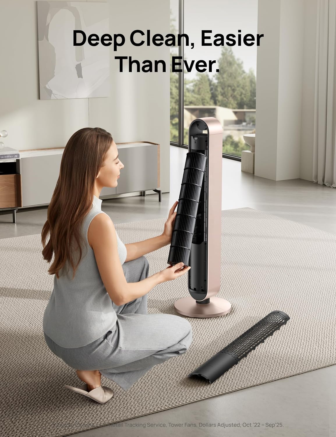 DREO Smart Tower Fan for Bedroom, 120° Oscillating Fan, 12 Speeds