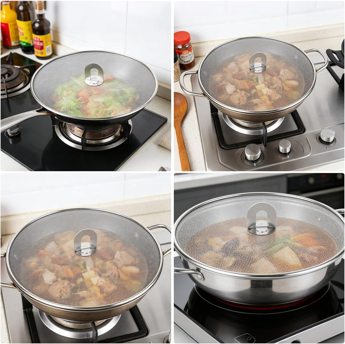 SHUESS 6 Pcs Splatter Screen for Frying Pan, Stainless Steel