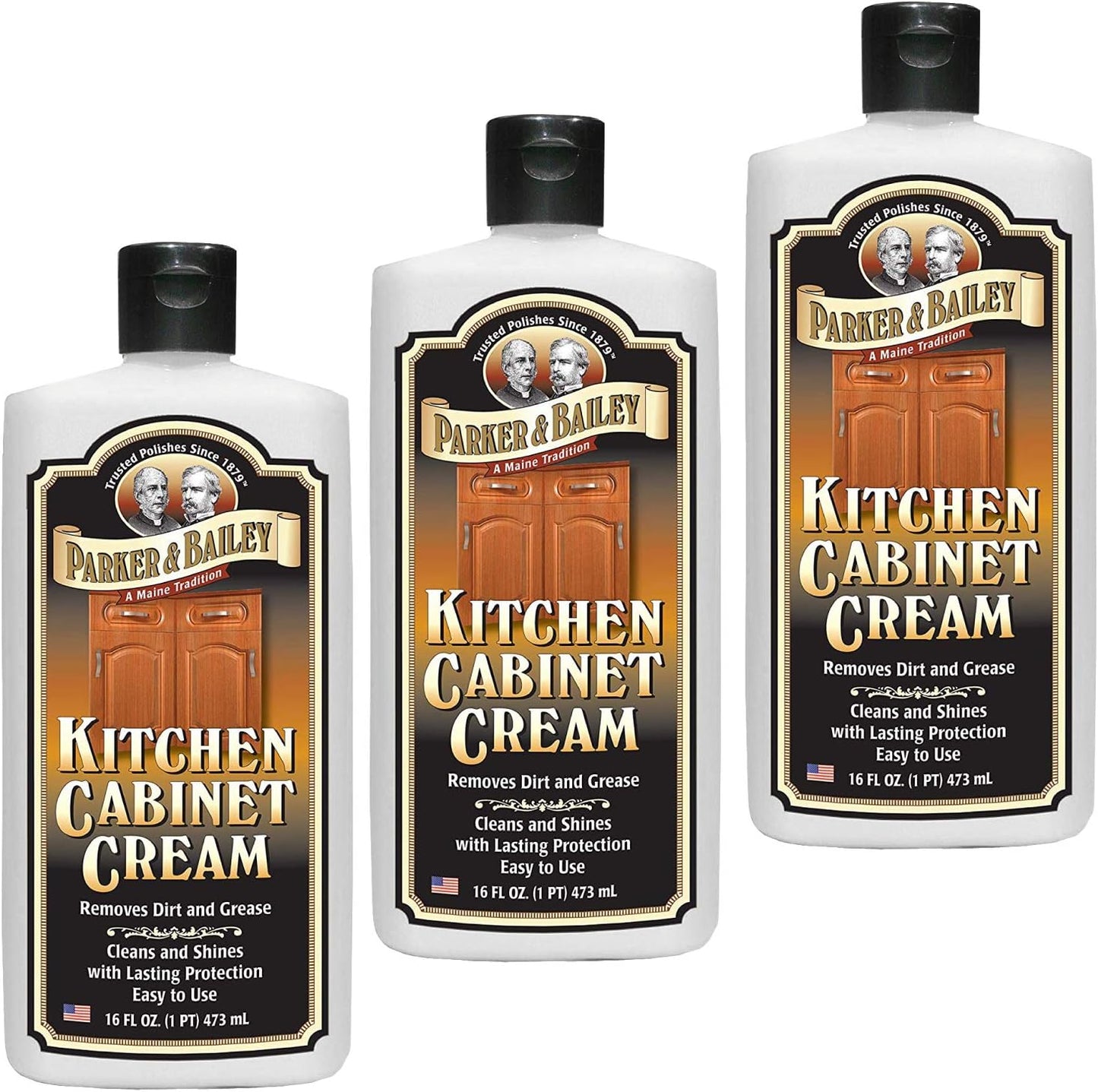 Parker and Bailey Kitchen Cabinet Cream-Wood Cleaner-Grease Remover 16 oz (1) | Wood degreaser that restores and protects cabinets naturally