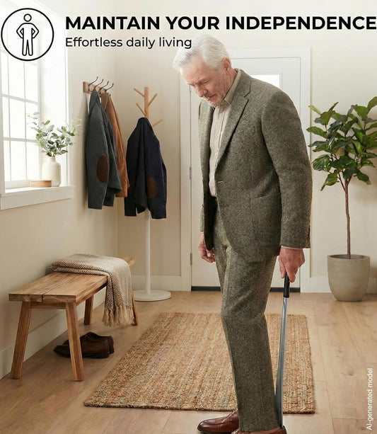 FALKON Shoe Horn Long Handle- Metal Shoe Horn Sets for Men, Women and Children, TSA Friendly