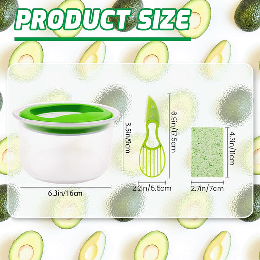 WodGod Guacamole Keeper, Guacamole Bowls, Avocado Keeper Fresh Guacamole Plastic Kitchen Storage Container with Air Tight Lid, 3-in-1 Avocado Slicer and Cleaning sponge