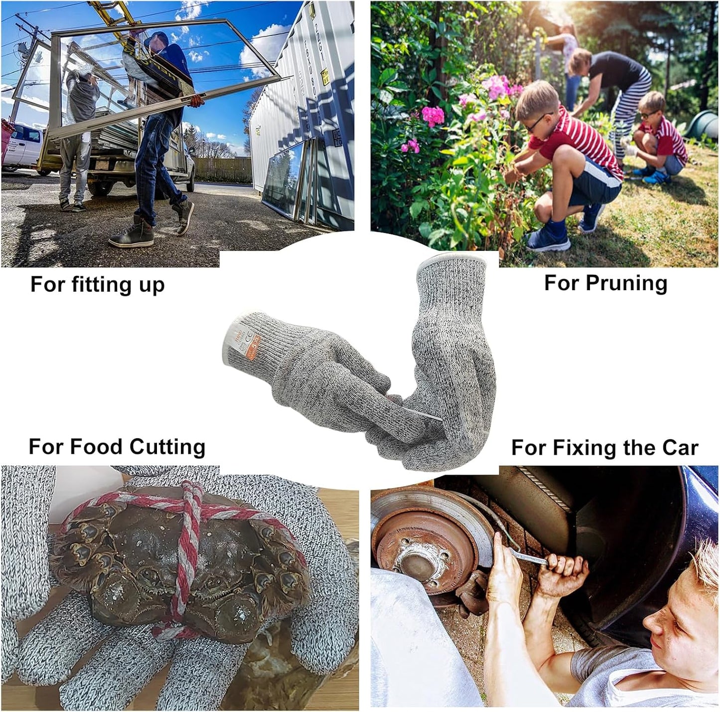 Cut Resistant Gloves, Level 5 Protection, Food Grade Anti-Cut Gloves for Kitchen, Meat & Fish Processing, Woodworking