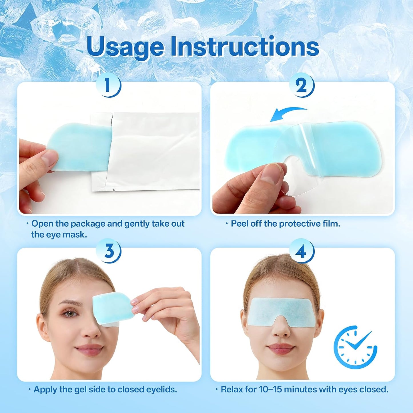 Disposable Cooling Eye Mask for Puffy Eyes, Cold Eye Mask for Eyes Tension Stress Relief, Eye Ice Pack for Cold Compress, 10 Packs