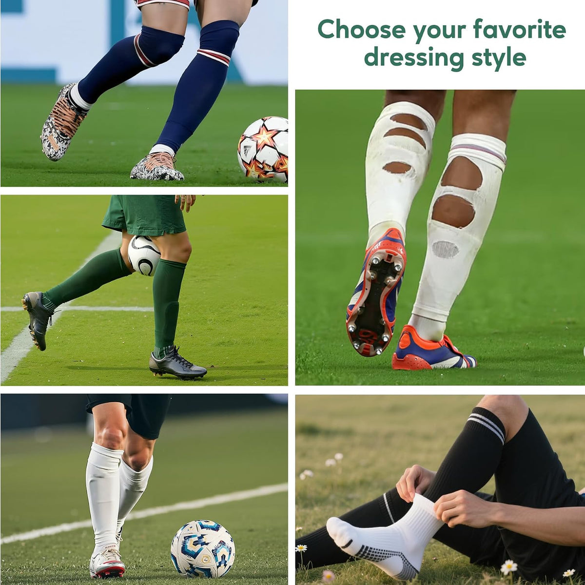 Zando Leg Compression Sleeves for Men – Football Shin Guard Grip Pre Cut Soccer Socks For Calf Support Muscle Recovery