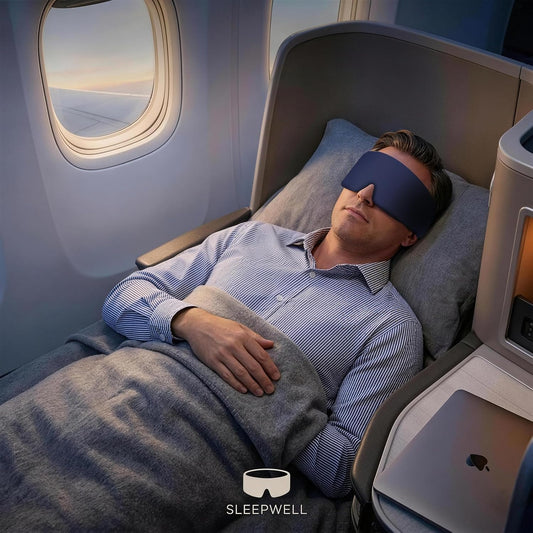 Sleep Mask for Men & Women, Blackout Eye Mask for Sleeping, Hypoallergenic Ultra-Lightweight Full Coverage Blindfold with Quiet Adjustable Strap, Reversible & Cooling – for Airplane Travel